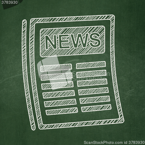 Image of News concept: Newspaper on chalkboard background