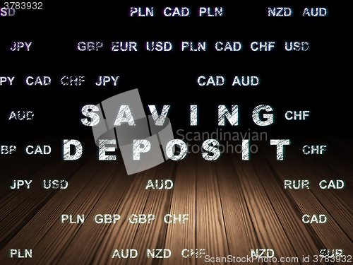 Image of Currency concept: Saving Deposit in grunge dark room