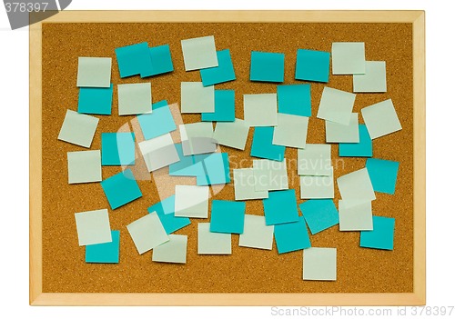 Image of Cork board with sticky notes

