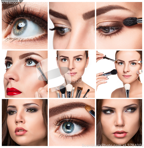 Image of The make-up collage. Professional details