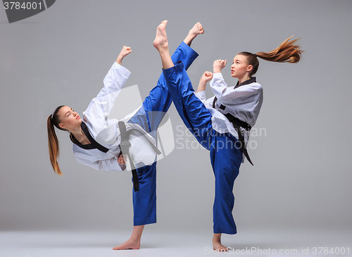 Image of The collage of karate girl with black belt