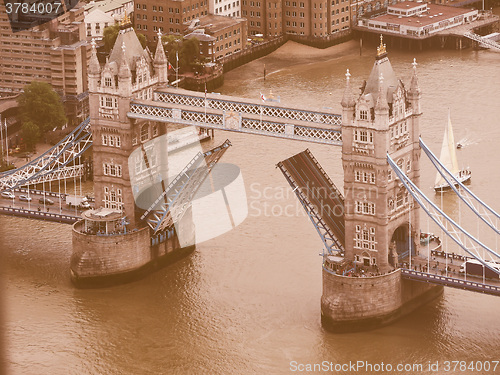 Image of Retro looking Aerial view of London