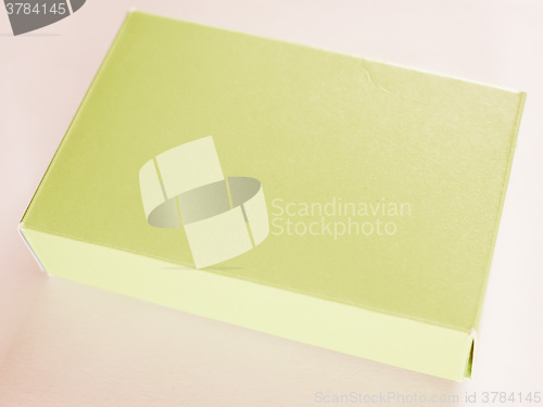Image of  Green yellow paper box vintage