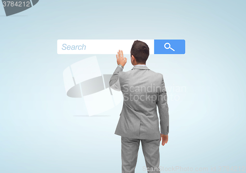 Image of businessman with internet browser search bar