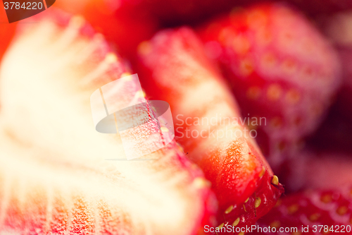 Image of juicy fresh ripe red strawberry slices