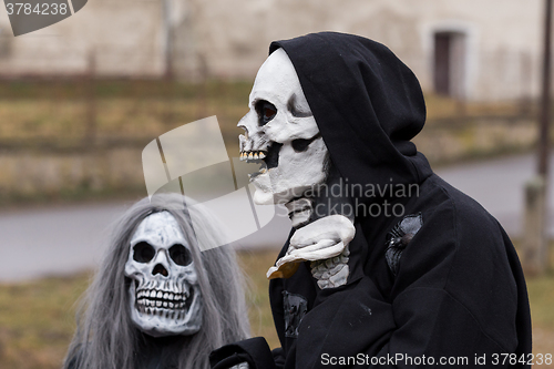 Image of People attend the Masopust Carnival