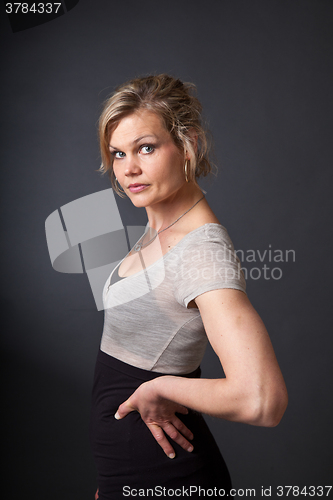 Image of Cute blond girl shot in studio