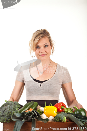 Image of Cute blond girl shot in studio