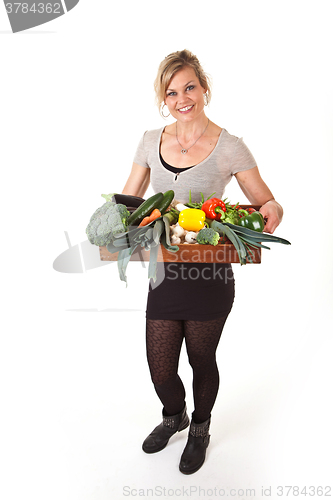 Image of Cute blond girl shot in studio