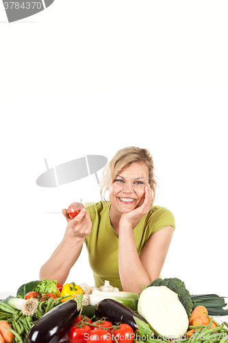 Image of Cute blond girl shot in studio