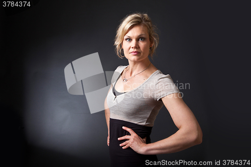 Image of Cute blond girl shot in studio