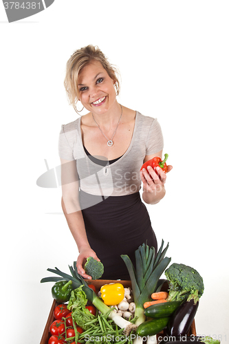 Image of Cute blond girl shot in studio