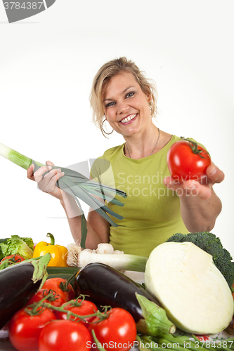 Image of Cute blond girl shot in studio