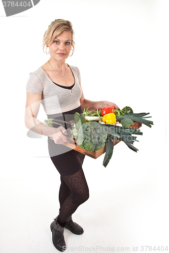 Image of Cute blond girl shot in studio