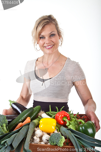 Image of Cute blond girl shot in studio