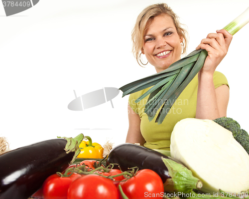 Image of Cute blond girl shot in studio