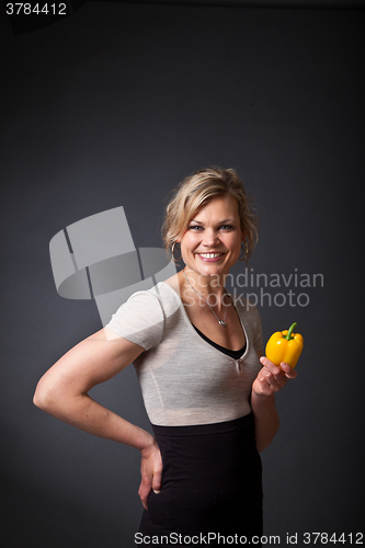 Image of Cute blond girl shot in studio