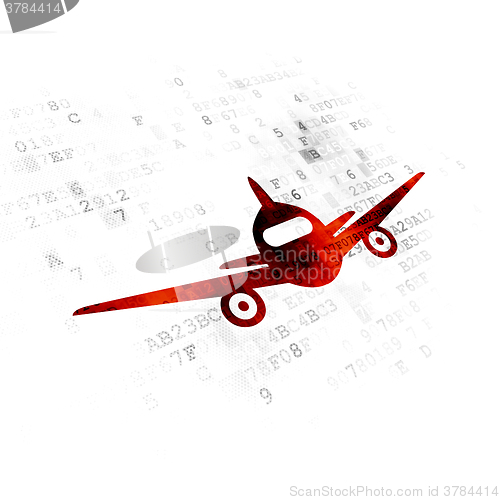 Image of Travel concept: Aircraft on Digital background