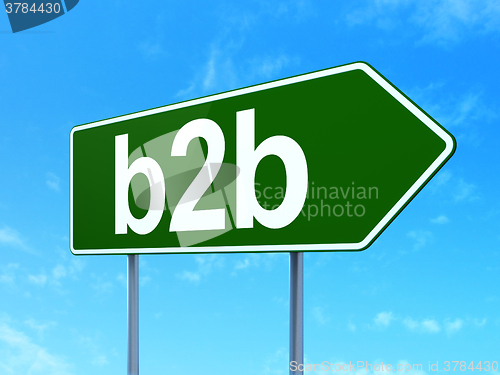 Image of Finance concept: B2b on road sign background