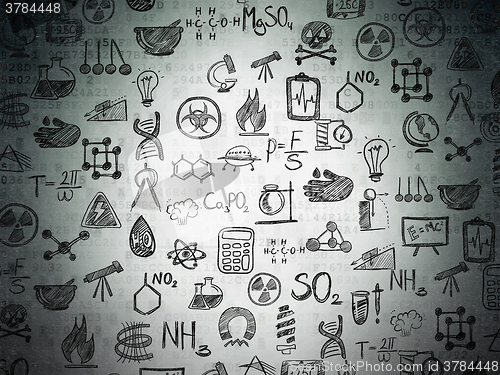 Image of Digital background: Digital Paper with  Hand Drawn Science Icons