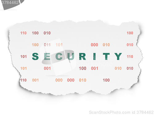 Image of Protection concept: Security on Torn Paper background