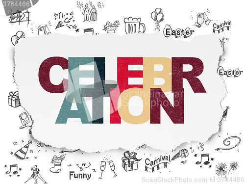 Image of Holiday concept: Celebration on Torn Paper background