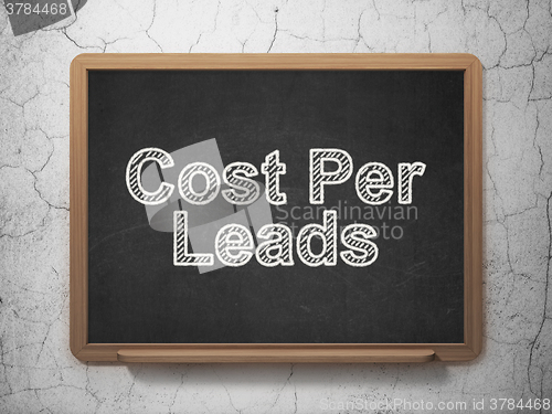 Image of Business concept: Cost Per Leads on chalkboard background
