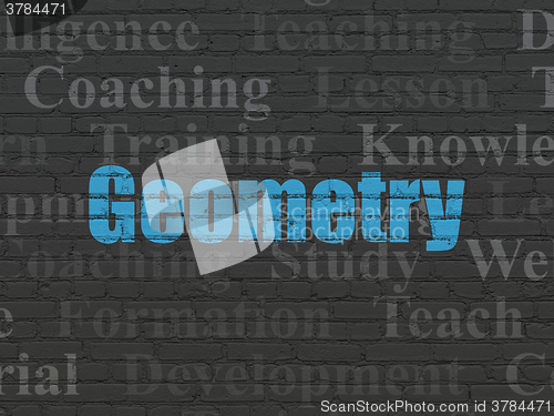 Image of Studying concept: Geometry on wall background