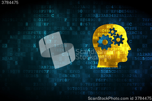 Image of Business concept: Head With Gears on digital background