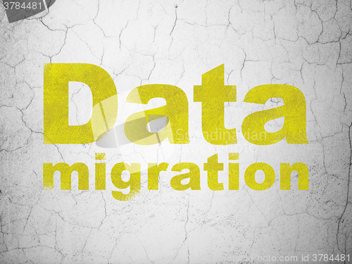 Image of Data concept: Data Migration on wall background