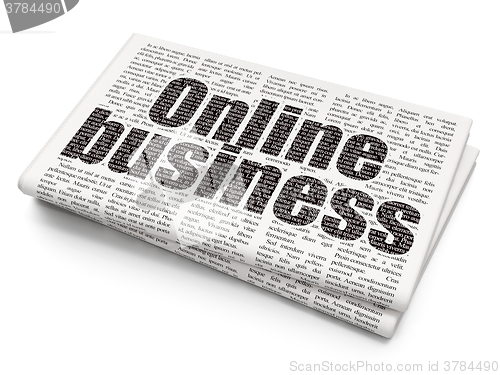 Image of Finance concept: Online Business on Newspaper background
