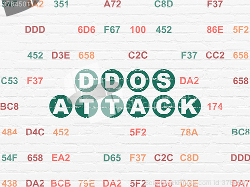 Image of Security concept: DDOS Attack on wall background