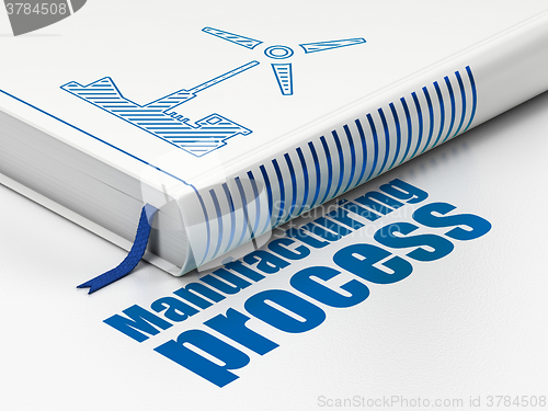 Image of Industry concept: book Windmill, Manufacturing Process on white background
