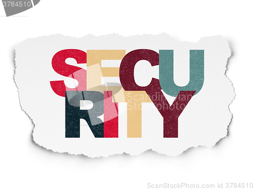 Image of Safety concept: Security on Torn Paper background