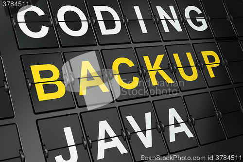 Image of Software concept: Backup on airport board background