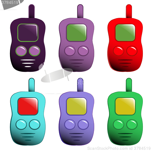 Image of vector cartoon set of mobile phones