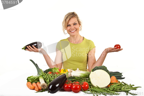 Image of Cute blond girl shot in studio