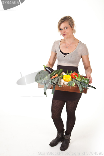 Image of Cute blond girl shot in studio