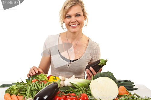 Image of Cute blond girl shot in studio