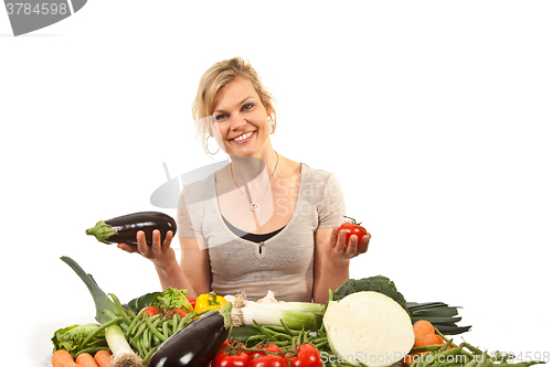 Image of Cute blond girl shot in studio