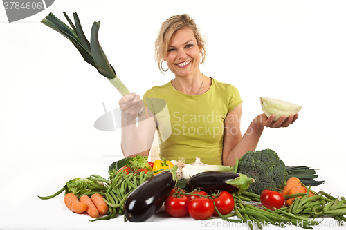 Image of Cute blond girl shot in studio