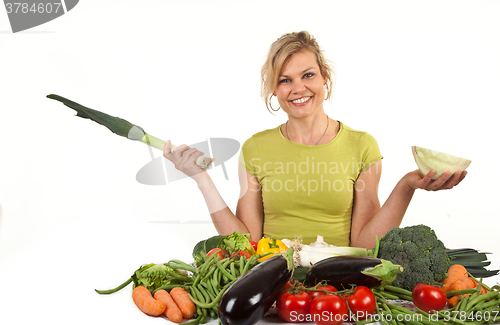 Image of Cute blond girl shot in studio