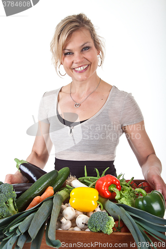 Image of Cute blond girl shot in studio