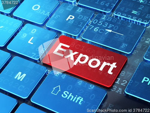 Image of Finance concept: Export on computer keyboard background