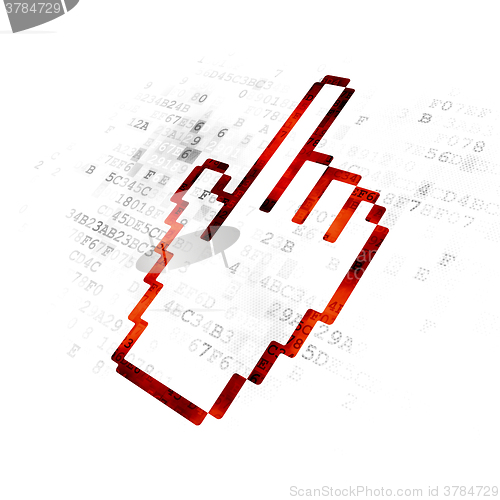 Image of Advertising concept: Mouse Cursor on Digital background