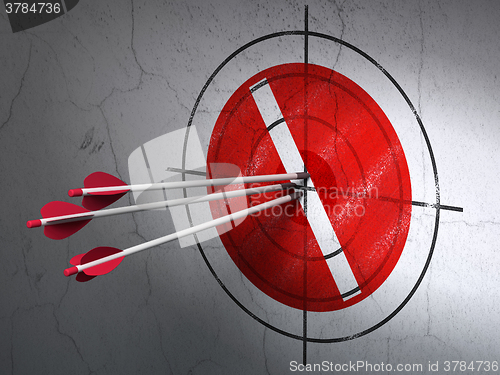 Image of Health concept: arrows in Pill target on wall background