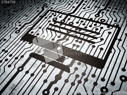 Image of Database concept: circuit board with Monitor