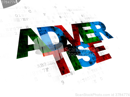 Image of Marketing concept: Advertise on Digital background