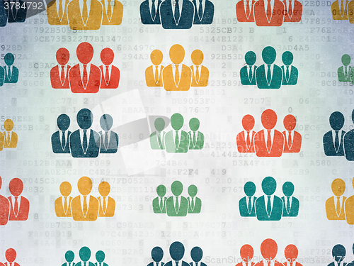 Image of Advertising concept: Business People icons on Digital Paper background