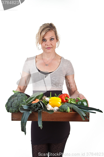 Image of Cute blond girl shot in studio